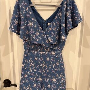 Floral Blue Romper